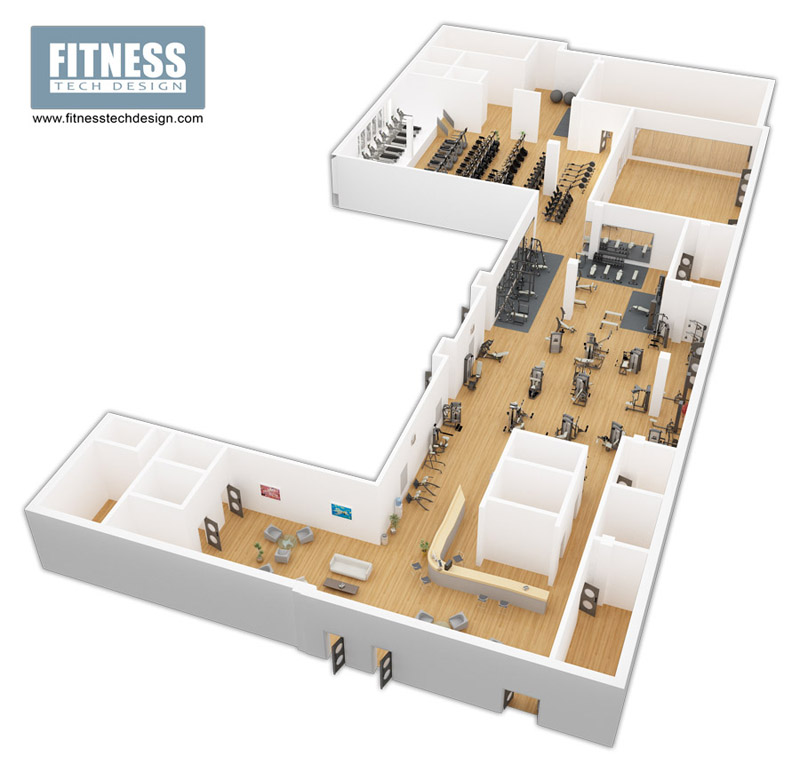 3D Gym Design & 3D Fitness Layout Portfolio Fitness Tech